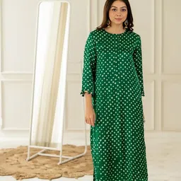 Lookmark Bandhani Printed Round Neck Straight Kurta With Trouser-13
