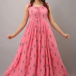 Printed Rayon Blend Stitched Anarkali Gown-image-33