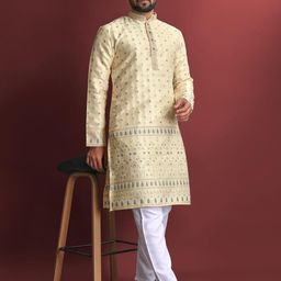 BALAJI CREATION Men Gold Kurtas-image-115