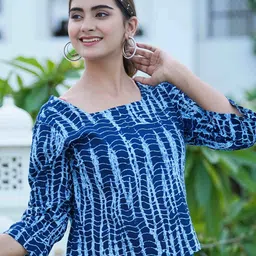 KALINI Women Dyed Square Neck Cotton Top-image-55