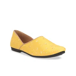 FAUSTO Men Ethnic Embellished Woven Design Mojaris-13