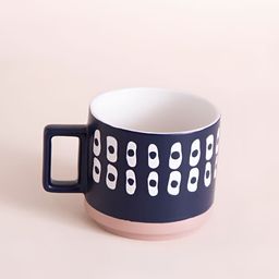 THEDECORKART Navy Blue & White Printed Ceramic Matte Cups Set of Cups and Mugs image 3