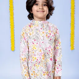 KiddoPanti Boys Floral Printed Short Pure Cotton Kurta-42