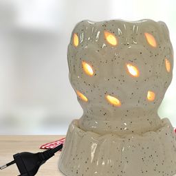 PEEPALCOMM 2Pcs White Electric Leaf Round Diffuser With Mogra Aroma Oil - 10ml-7