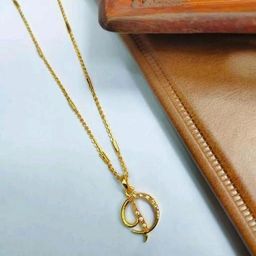 CLONEO Gold-Plated Alphabet Pendant Chain-image-24