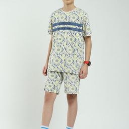 Monte Carlo Boys Printed Pure Cotton Round Neck T-Shirt & Bermuda Shorts Clothing Set-image-34