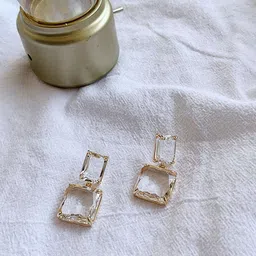 styledose Sterling Silver Square Shaped Drop Earrings-32