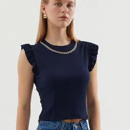 BIGDART Flutter Sleeve Crop Top image 4