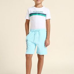 U.S. Polo Assn. Kids Boys Brand Logo Embroidered Regular Fit Mid-Rise Cotton Shorts-image-97