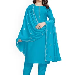 SRUTVA FASHION Round Neck Kurta With Trouser & Dupatta-37