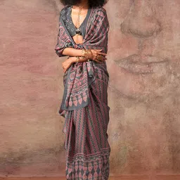Sangria Women Ethnic Printed Saree With Matching Blouse-picture-18