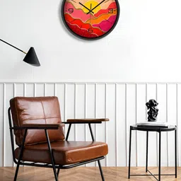 OLIVE TREE Black & Yellow Printed Contemporary Wall Clock-image-59