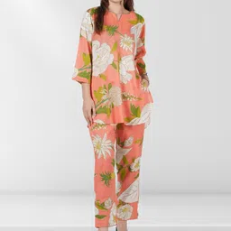 Belfry Floral Printed Pure Cotton Tunic & Trousers Co-Ords Set-picture-9