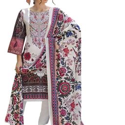 DRAVINAM Trends Embroidered Pure Cotton Unstitched Dress Material-picture-30