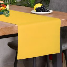 HOME COLORS.IN Yellow Textured Table Runner-13