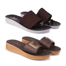 BERSACHE Women Set Of 2 One Toe Flats-picture-18