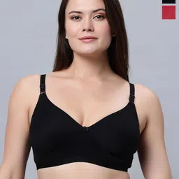In Care Pack Of 2 Pure Cotton Non-Wired Full Coverage T-shirt Bra-image-29