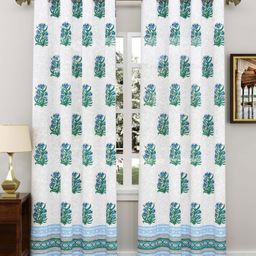 Myntra Elegant Homes Blue & White Set of 2 Ethnic Motifs Door Curtain-image-81