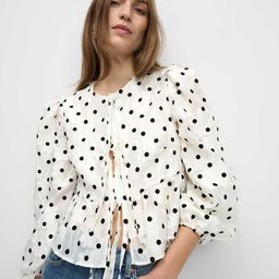 Marks & Spencer Polka Dot Printed Puff Sleeve Top-39