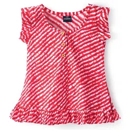 JAV CREATIONS Print Flutter Sleeve Cotton Top-picture-15
