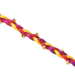 Sangria Set Of 2 Artificial Beaded Thread Rakhis With Roli Chawal Chandan & Mishri image 2