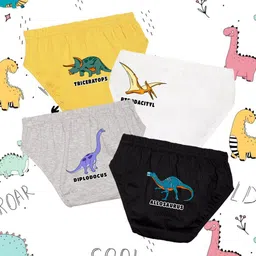 NUSYL Pack Of 4 Boys Printed Cotton Basic Briefs NUBCBRFPO4.0045-47