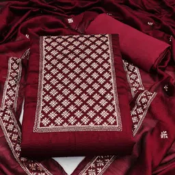 SHADOW & SAINING Embroidered Unstitched Dress Material-image-60