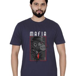 LA MILANO Men Graphic Printed Round Neck Pure Cotton Slim Fit T-shirt-image-48
