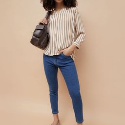 Fame Forever by Lifestyle Women 1 Vertical Stripes Print Top-58