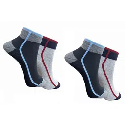 HRX by Hrithik Roshan Pack Of 4 Striped Ankle Length Socks-image-99