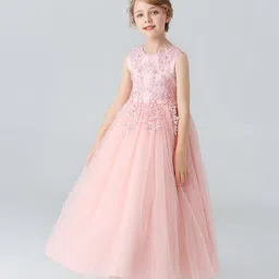 JC SPARKLE Girls Self Design Embellished Maxi Dress-image-35