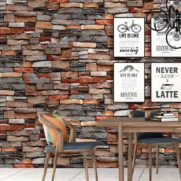 INDIAN ROYALS Red & Grey Printed Self Adhesive Waterproof Wallpaper-image-87