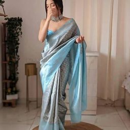 KALINI Floral Woven Design Zari Pure Silk Kanjeevaram Saree-image-83