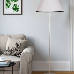 Devansh White Conical Shape Floor Lamp With Steel Base image 3
