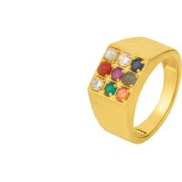 GenZcomplex Gold-Plated Brass Crystals Finger Ring-72