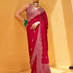 Anouk Ethnic Motifs Poly  Printed Georgette Bagru Saree-picture-9