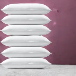LUXURY Microfibre Solid Sleeping Pillow Pack of 6-19