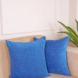 STITCHNEST Blue 2 Pieces Velvet Square Cushion Covers-image-24