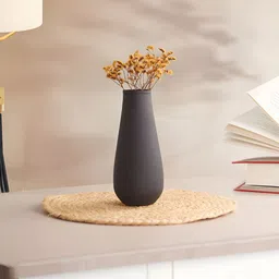 Homspurts Black Metal Textured Flower Vase-46