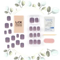 LICK 12 Pieces Reusable Square Shape Acrylic Nails With Application Kit - Matte Ombre image 5