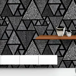 ArtzFolio Printed UV-Resistant Anti-Bacterial Black & White DoodlePeel & Stick Wallpaper-image-125