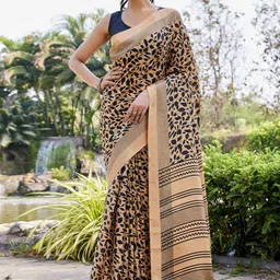 KALINI Women Ethnic Motifs Printed Cotton Blend Celebrity Saree-image-93