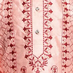 NFC CREATION Boys Ethnic Motifs Embroidered Regular Thread Work Dupion Silk Kurta with Patiala image 5