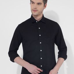 Numero Uno Men Spread Collar Solid Cotton Casual Shirt-picture-49