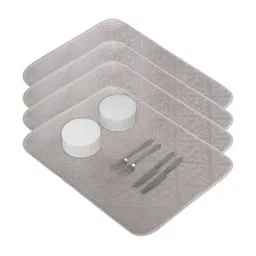 Aura 4-Pcs Grey Floor Microfiber Crockery Dish Drying Kitchen Mats-25