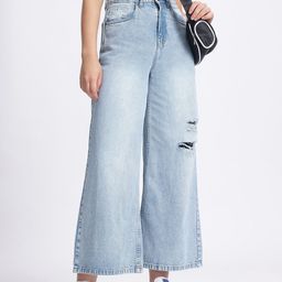 glitchez Women Loose & Lively Baggy Wide Leg Jeans-image-86