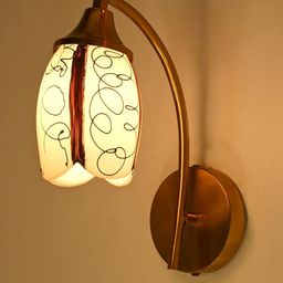 1ST TIME White & Black Printed Glass Cylinder Shaped Wall Lamp-picture-47