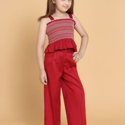 YK Girls Embroidered Smocked Top With Trouser-image-23