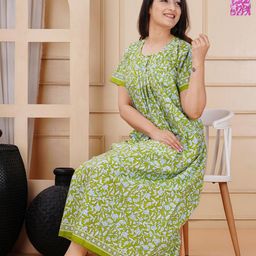 MAYA PRINT Pack Of 2 Printed Maxi Nightdress-image-71