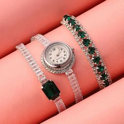 HAUTE SAUCE by Campus Sutra Women Set Of Crystalized Wrap Watch & Bracelet SSM25_HSWB5097-34